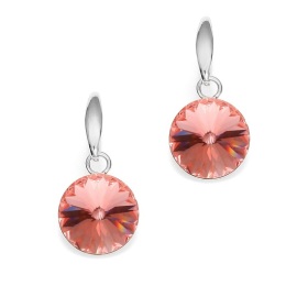 Naneth Háčikové náušnice Rivoli s kryštálmi Swarovski Rose Peach