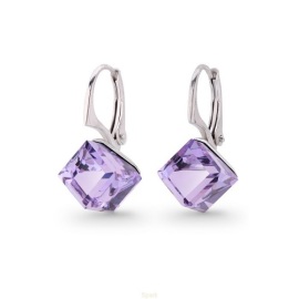 Naneth Náušnice kocky Swarovski Violet 8 mm