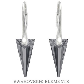 Naneth Náušnice s kryštálmi SPIKE Swarovski čierne Silver Night 18 mm