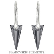 Naneth Náušnice s kryštálmi SPIKE Swarovski čierne Silver Night 18 mm - cena, porovnanie