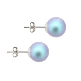Naneth Strieborné perlové náušnice Swarovski Iridescent Light Blue