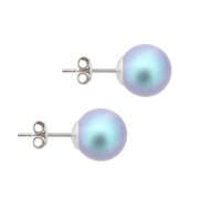 Naneth Strieborné perlové náušnice Swarovski Iridescent Light Blue - cena, porovnanie