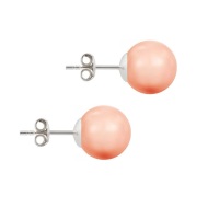 Naneth Strieborné perlové náušnice Swarovski Rose Peach - cena, porovnanie