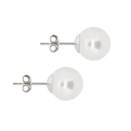 Naneth Strieborné perlové náušnice Swarovski White Cream - cena, porovnanie