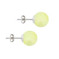 Naneth Strieborné perlové náušnice Swarovski Yellow Pastel - cena, porovnanie