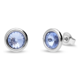 Naneth Puzetové náušnice s kryštálmi Swarovski Crystals modré Light Sapphire