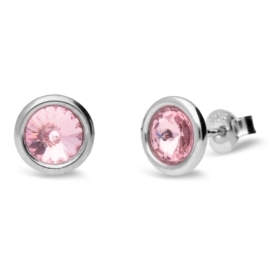 Naneth Puzetové náušnice s kryštálmi Swarovski Crystals ružové Light Rose