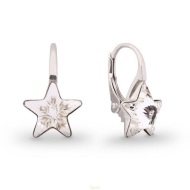 Naneth Strieborné náušnice STARS s kryštálom SwCRYSTAL biele - cena, porovnanie