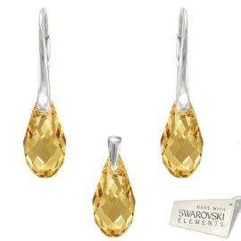 Naneth Set BRIOLETTE s kryštálmi Swarovski Elements Golden Shadow 17 mm