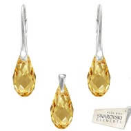 Naneth Set BRIOLETTE s kryštálmi Swarovski Elements Golden Shadow 17 mm - cena, porovnanie