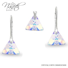 Naneth Set s dúhovými kryštálmi Swarovski Triangle AB 12 mm