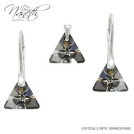 Naneth Set s tmavými kryštálmi Swarovski Triangle Silver Night 12 mm - cena, porovnanie