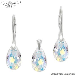 Naneth Set PEAR s dúhovými kryštálmi Swarovski AB 16 mm