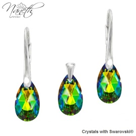 Naneth Set PEAR s farebnými kryštálmi Swarovski VM 16 mm