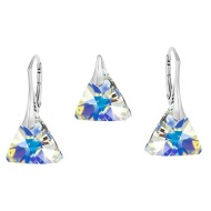 Naneth Set s kryštálmi Swarovski Triangle dúhový AB 16 mm Set s retiazkou / bez retiazky: Set bez retiazky - cena, porovnanie