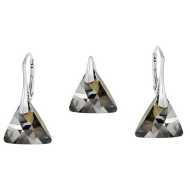 Naneth Set s kryštálmi Swarovski Triangle Silver Night 16 mm Set s retiazkou / bez retiazky: Set bez retiazky - cena, porovnanie