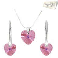 Naneth Srdiečkový set s kryštálmi Swarovski ružový Light Rose - cena, porovnanie