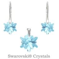 Naneth Strieborný set EDELWEISS Swarovski Elements Aquamarine - cena, porovnanie