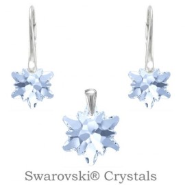 Naneth Strieborný set EDELWEISS Swarovski Elements Blue Shade