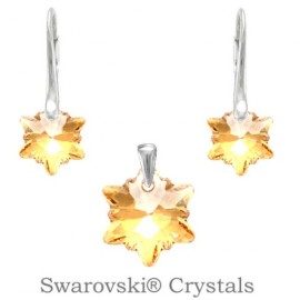 Naneth Strieborný set EDELWEISS Swarovski Elements Golden Shadow