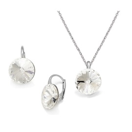 Naneth Strieborný set s kryštálmi Swarovski Rivoli Crystal