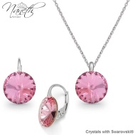 Naneth Strieborný set s kryštálmi Swarovski Rivoli Light Rose - cena, porovnanie