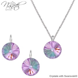 Naneth Strieborný set s kryštálmi Swarovski Rivoli VL