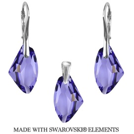 Naneth Set s kryštálmi Swarovski GALACTIC Tanzanite 19 mm