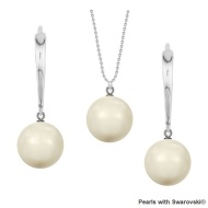 Naneth Strieborná súprava s perlami Swarovski Ivory White - cena, porovnanie