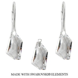 Naneth Strieborný set DE-ART s kryštálmi Swarovski Crystal