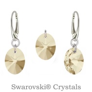 Naneth Strieborný set s kryštálmi Swarovski Oval Silk 12 mm - cena, porovnanie