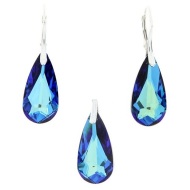 Naneth Súprava Drop s kryštálmi Swarovski modrá Bermuda Blue - cena, porovnanie