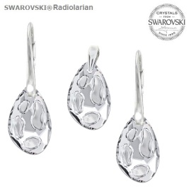 Naneth Set s kryštálmi RADIOLARIAN Swarovski Crystals - biely Crystal