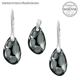 Naneth Set s kryštálmi RADIOLARIAN Swarovski Crystals Silver Night