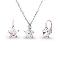Naneth Strieborný set s kryštálmi SwCRYSTAL STARS biely - cena, porovnanie