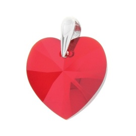 Naneth Prívesok srdce s červeným kryštálom Swarovski Heart Light Siam 18 mm