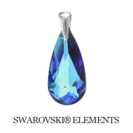 Naneth Prívesok Drop Swarovski modrý Bermuda Blue 24 mm