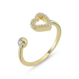Naneth Strieborný prsteň LOVE GOLD pozlátený