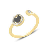 Naneth Strieborný prsteň JET Heart pozlátený - cena, porovnanie