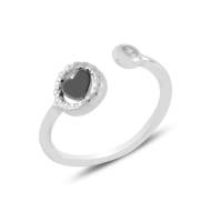 Naneth Strieborný prsteň JET Heart Rhodium - cena, porovnanie