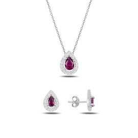 Naneth Strieborná súprava RUBY SILVER s bielymi zirkónmi