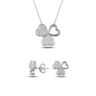 Naneth Strieborný set SHAMROCK Heart / Rhodium - cena, porovnanie