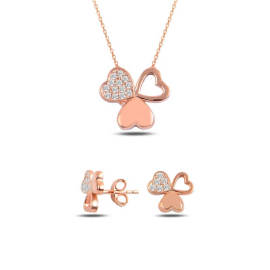 Naneth Strieborný set SHAMROCK ROSE GOLD, pozlatený ružovým zlatom