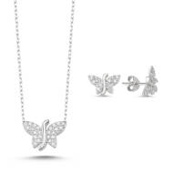 Naneth Strieborný set BUTTERFLY Crystal Rhodium - cena, porovnanie