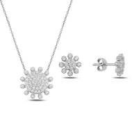 Naneth Strieborný set Crystal SUN Rhodium