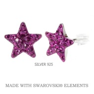 Levien Náušnice Swarovski hviezdičky ružové Fuchsia - cena, porovnanie