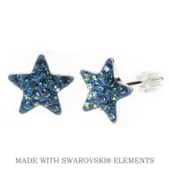Levien Náušnice Swarovski hviezdičky modré Bermuda Blue - cena, porovnanie
