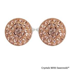 Levien Náušnice s kryštálmi Swarovski Sparkly Rivoli Light Peach