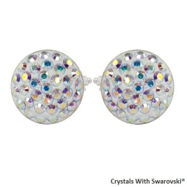 Levien Náušnice s kryštálmi Swarovski Sparkly Rivoli AB dúhové