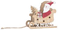 MagicHome Dekorácia Vianoce Woodeco, Santa v saniach 17x16x9 cm - cena, porovnanie